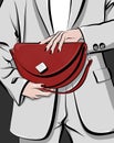 Fashion accessoriesÃ¢â¬â¢ Illustration of a red bag in the womanÃ¢â¬â¢s hands.